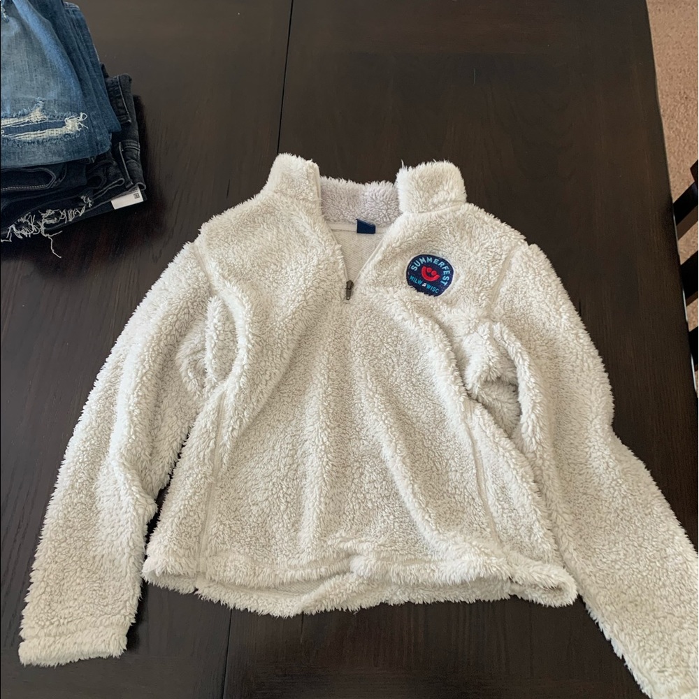 fuzzy Wisconsin sweater